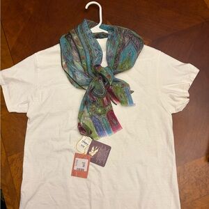 Etro Blue and Green Paisley Scarf